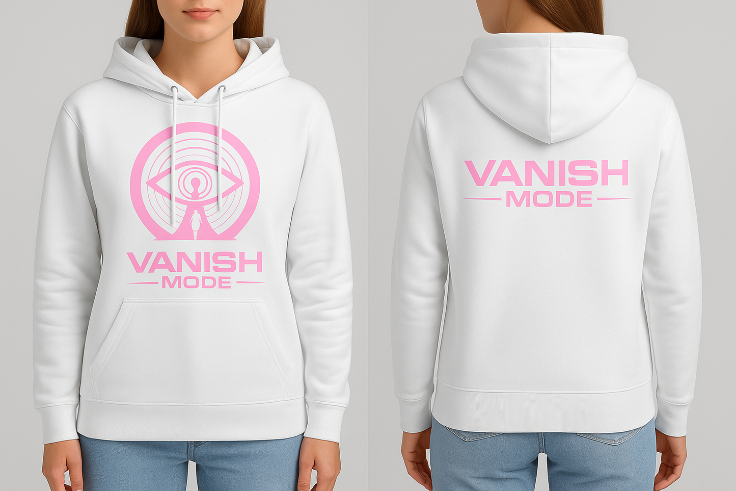 White and Pink Hoodie